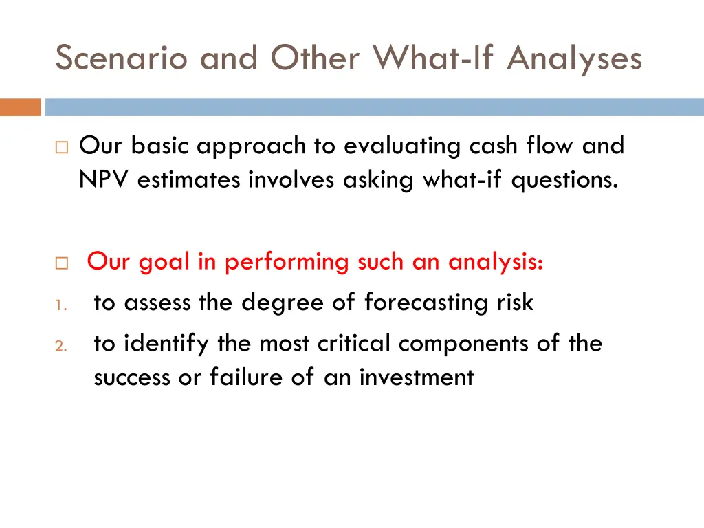 scenario and other what if analyses