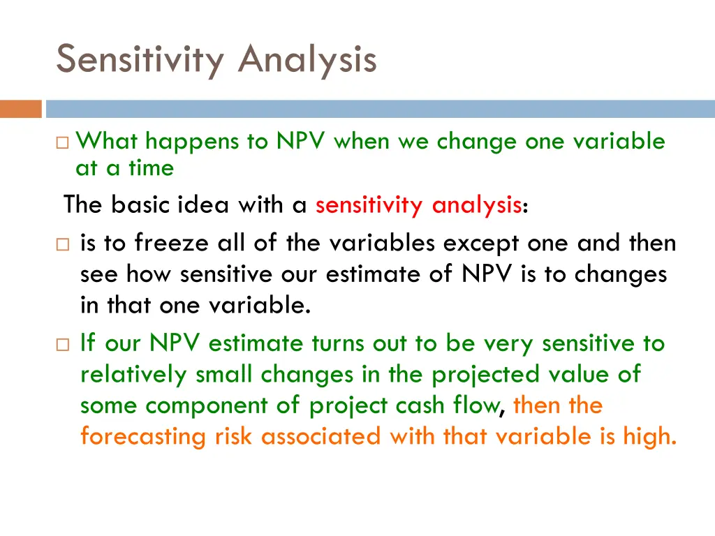 sensitivity analysis