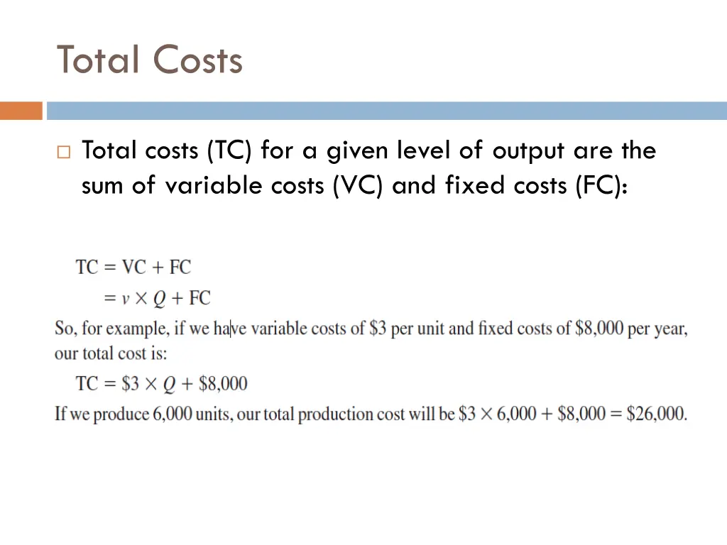 total costs