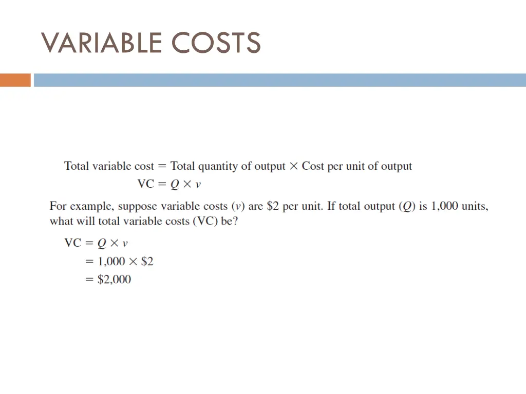 variable costs