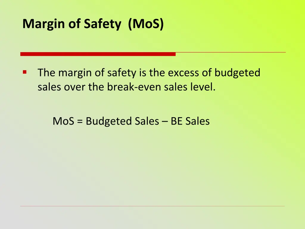 margin of safety mos