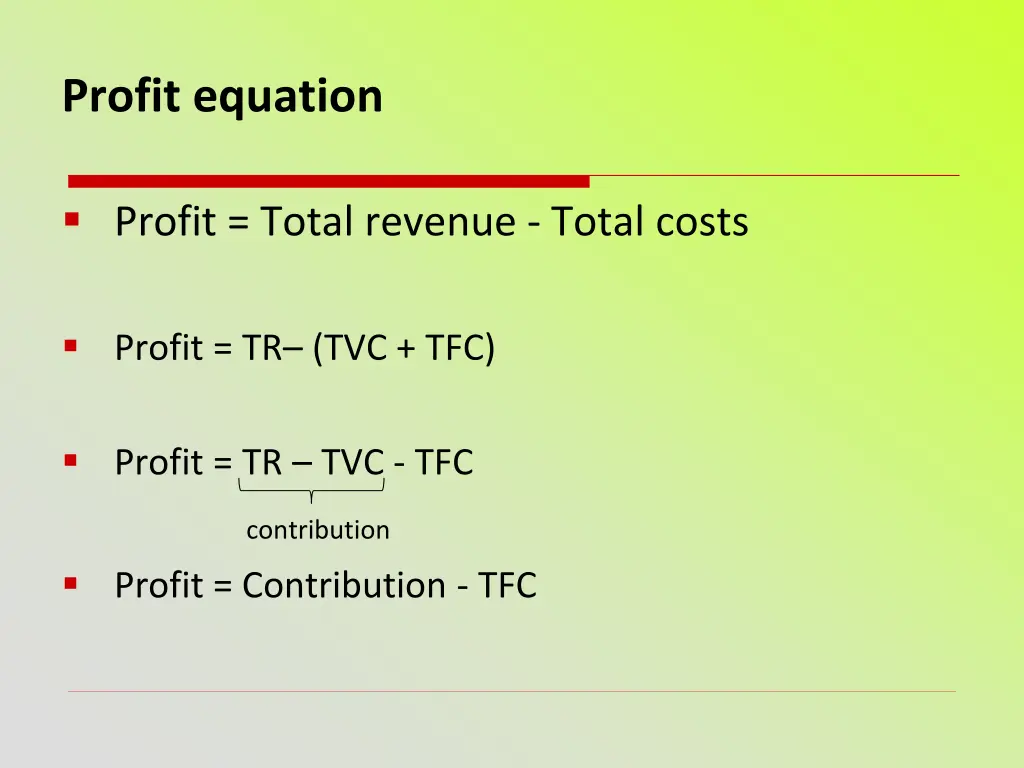 profit equation