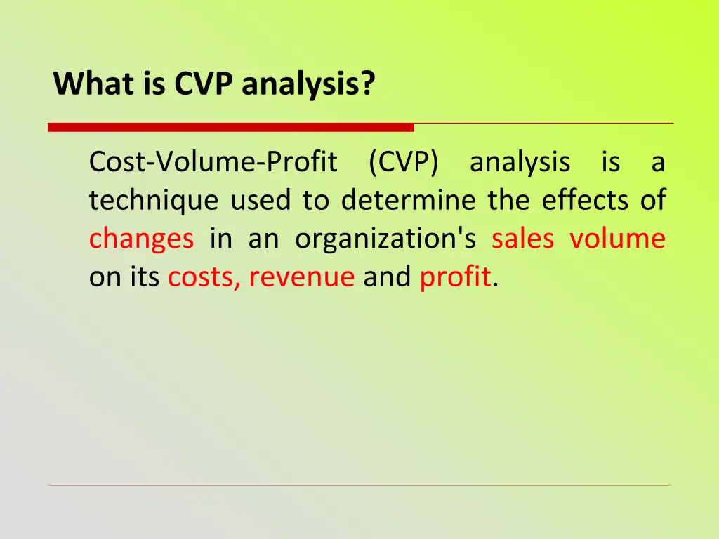 what is cvp analysis