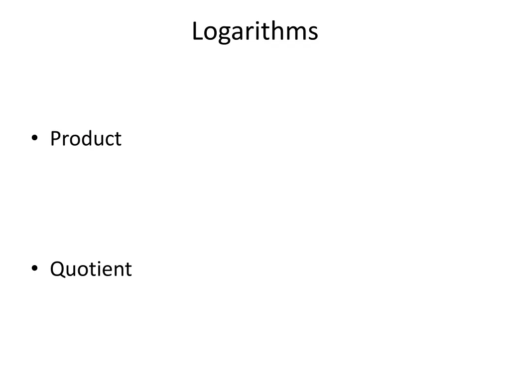 logarithms