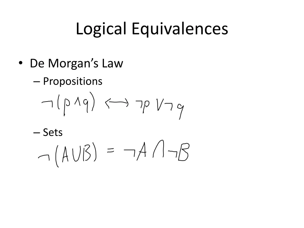 logical equivalences 1