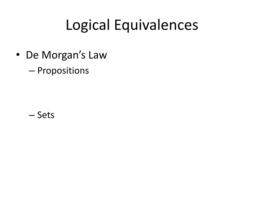 logical equivalences