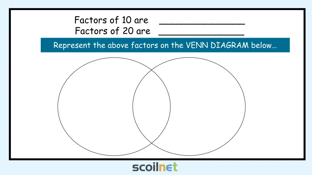 factors of 10 are factors of 20 are represent