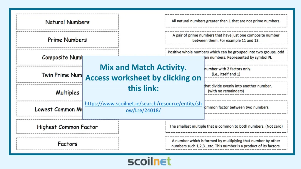 mix and match activity access worksheet