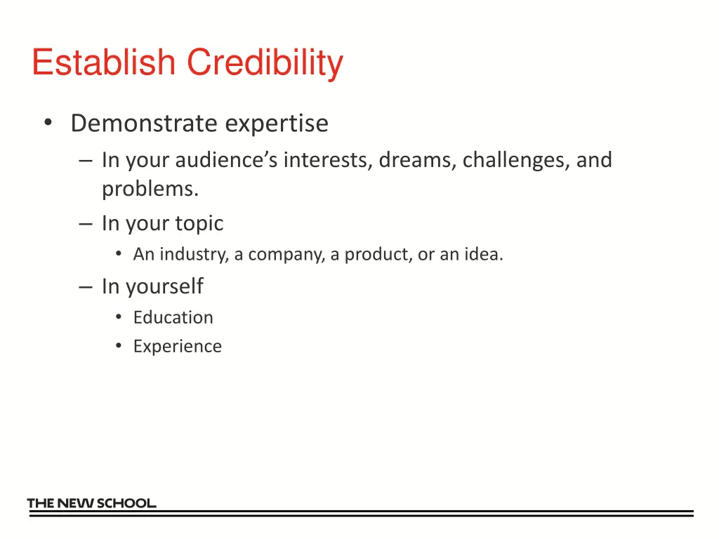 establish credibility