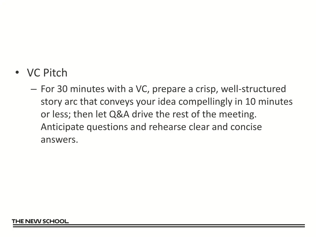 vc pitch for 30 minutes with a vc prepare a crisp