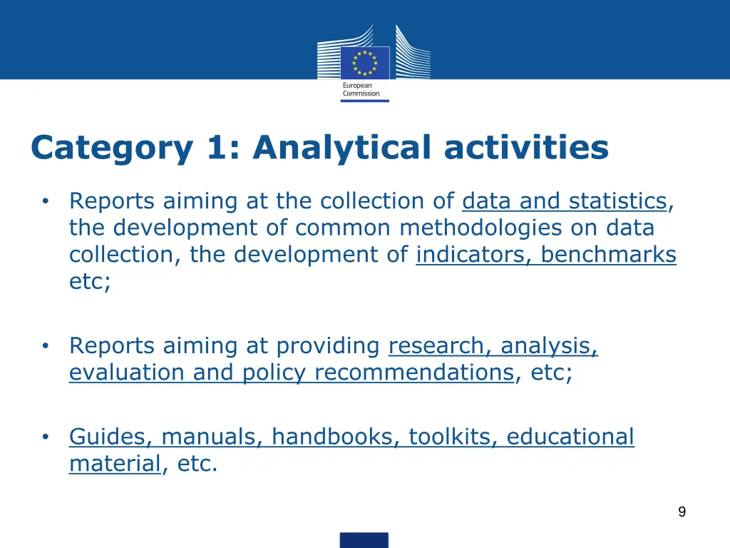 category 1 analytical activities