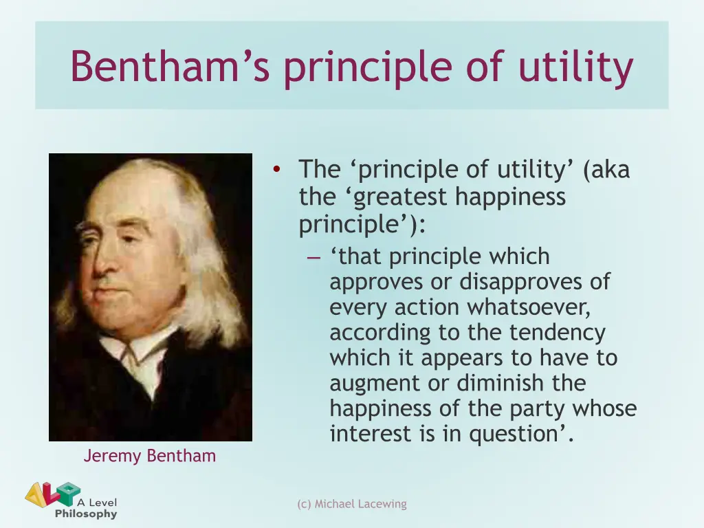 bentham s principle of utility