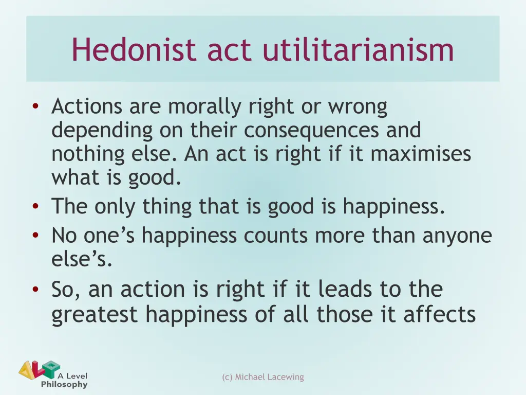 hedonist act utilitarianism