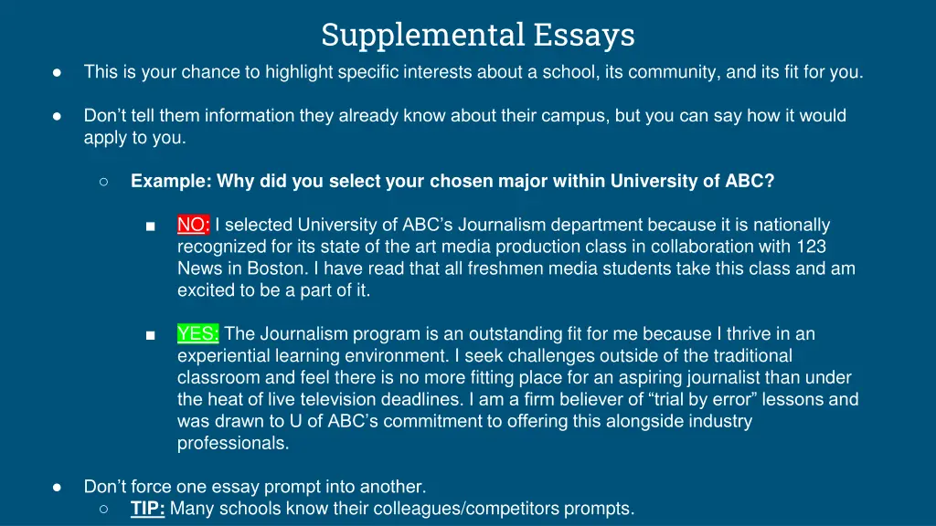 supplemental essays