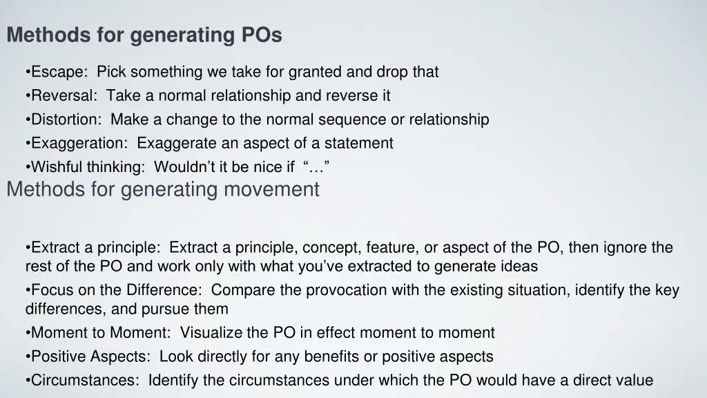 methods for generating pos