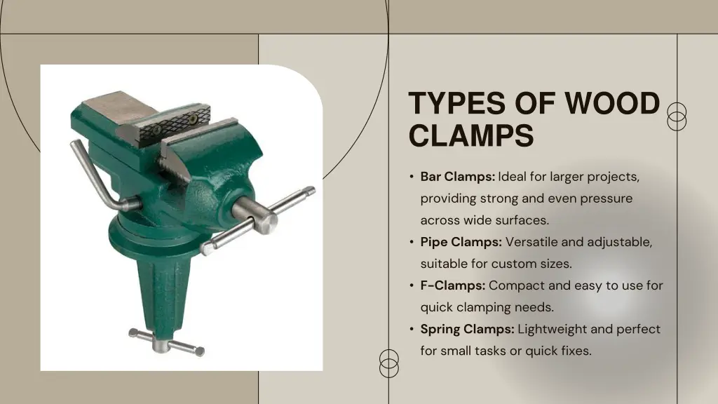 types of wood clamps