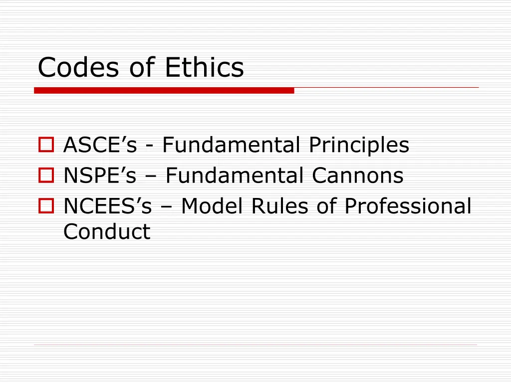 codes of ethics