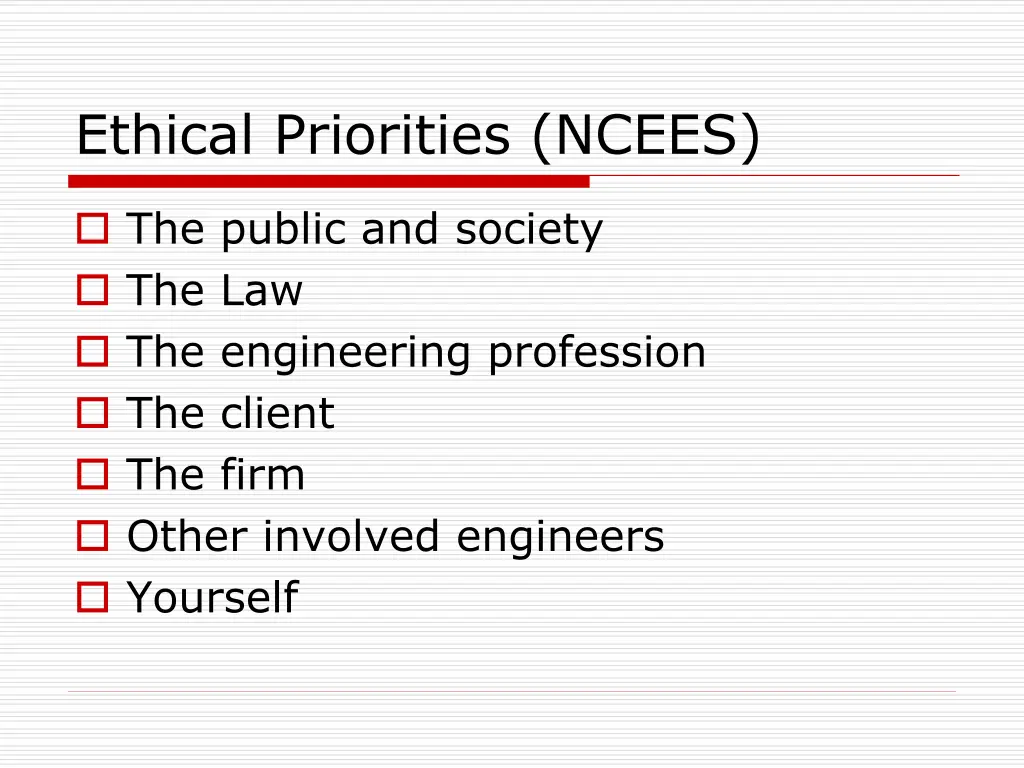 ethical priorities ncees