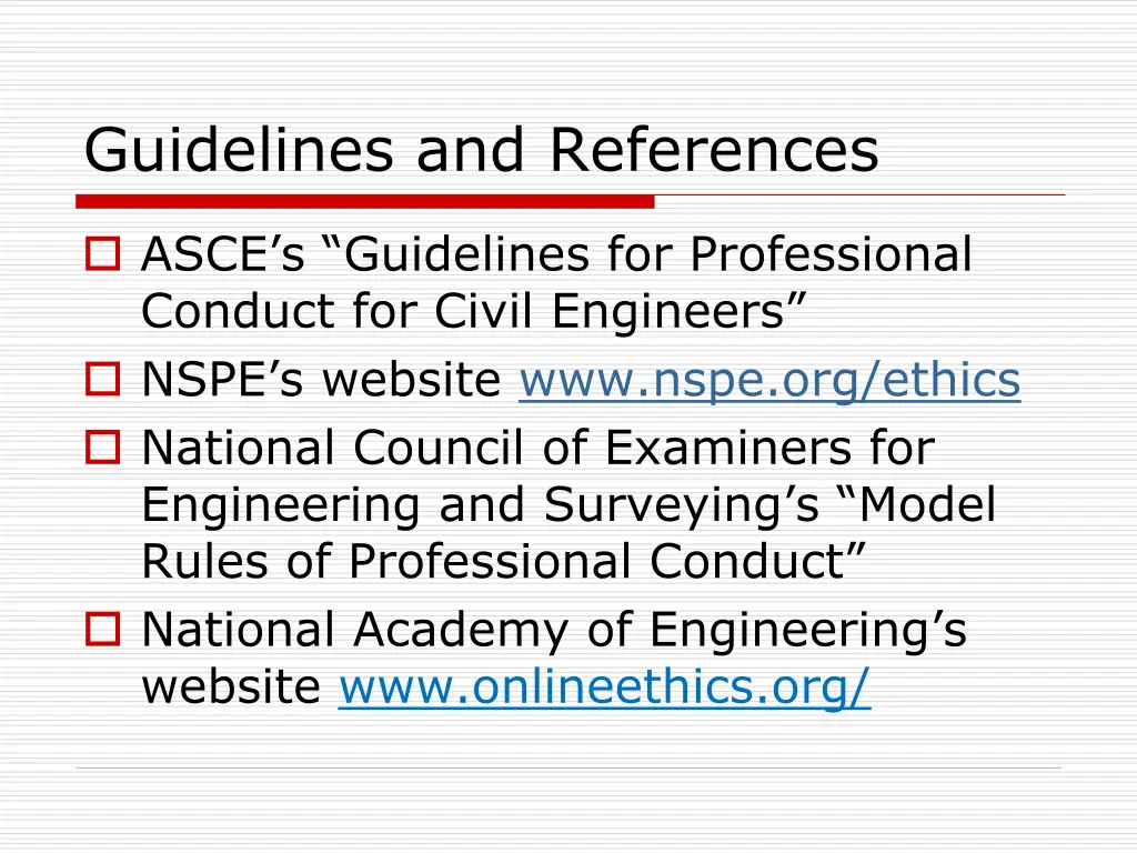 guidelines and references