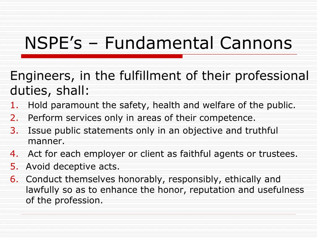 nspe s fundamental cannons