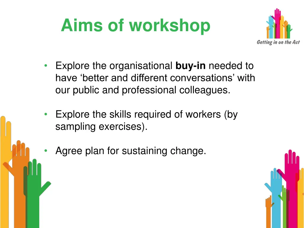 aims of workshop