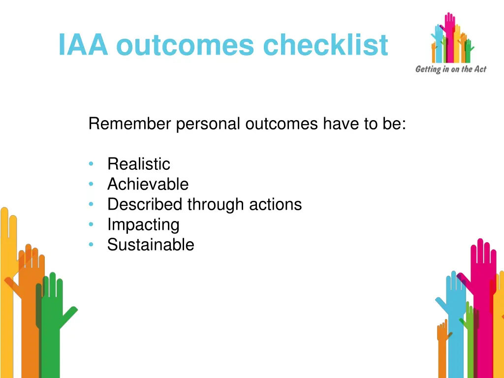 iaa outcomes checklist