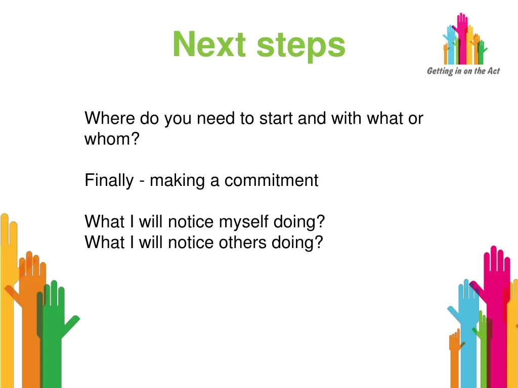 next steps