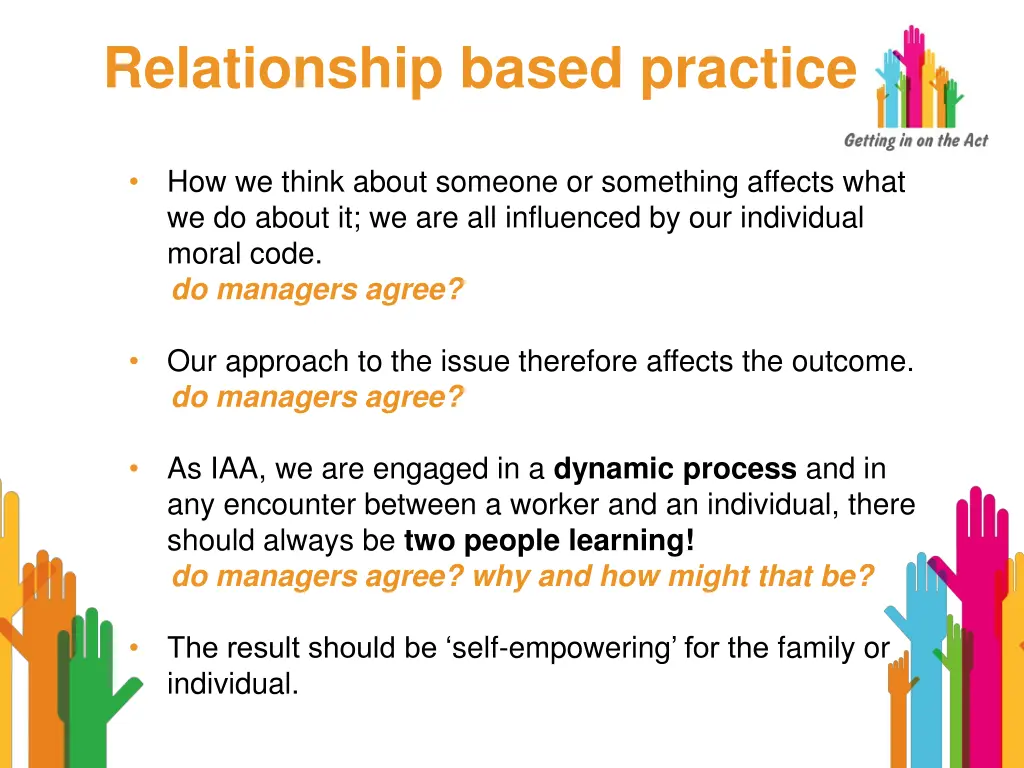 relationship based practice