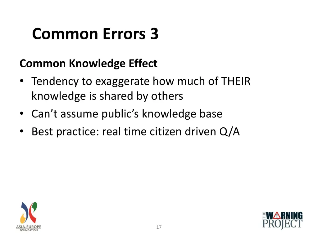 common errors 3