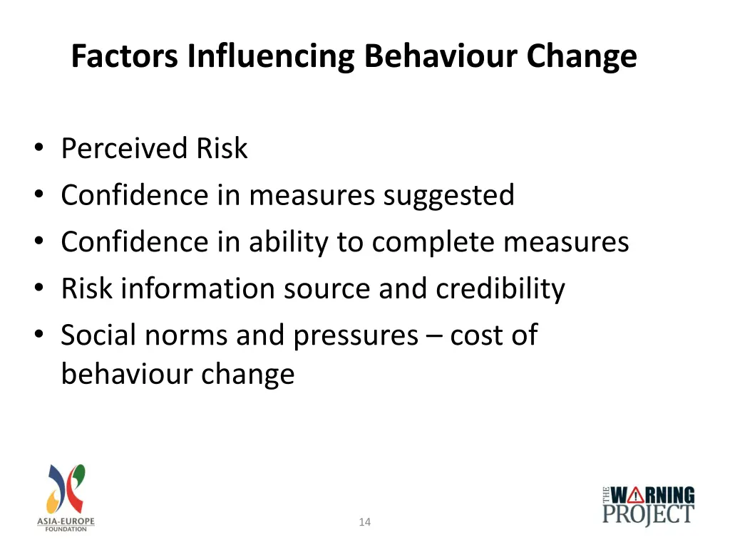 factors influencing behaviour change