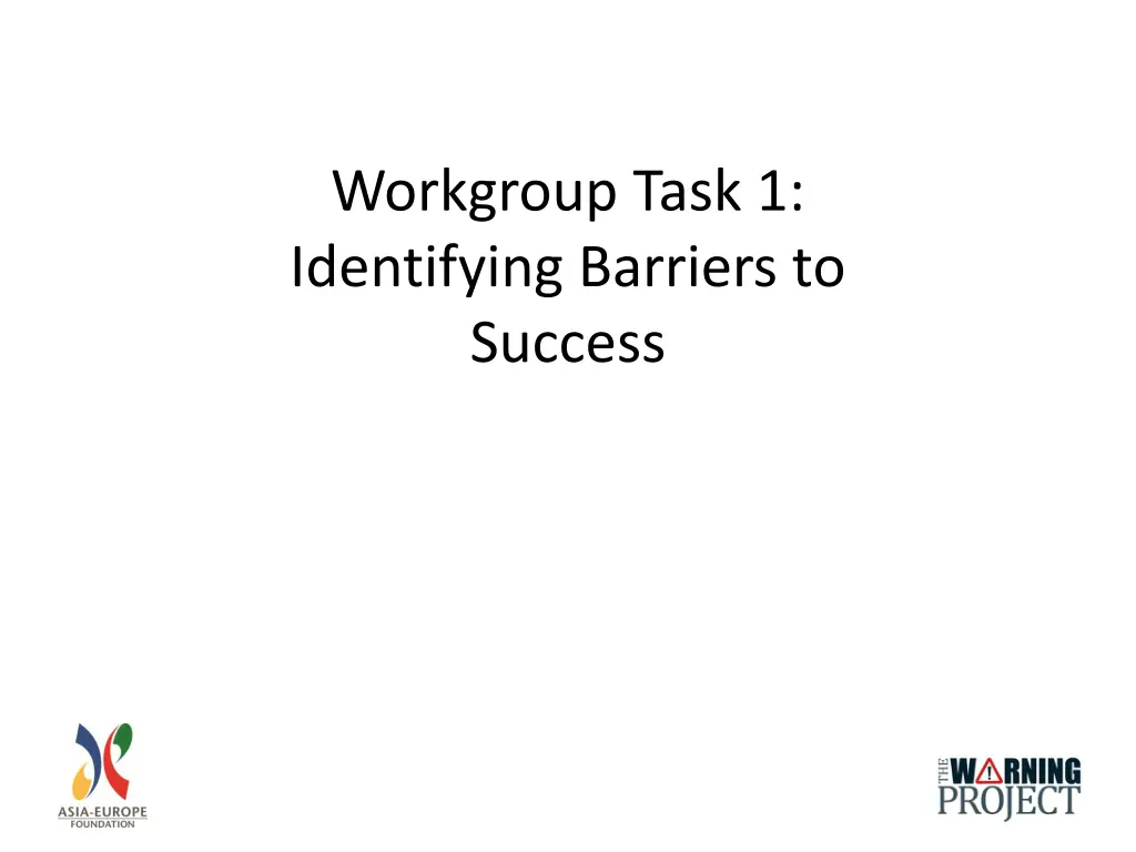 workgroup task 1 identifying barriers to success