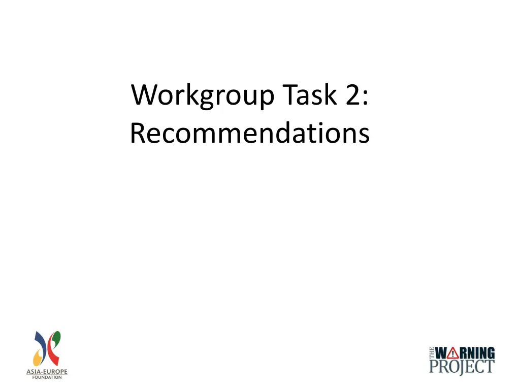 workgroup task 2 recommendations