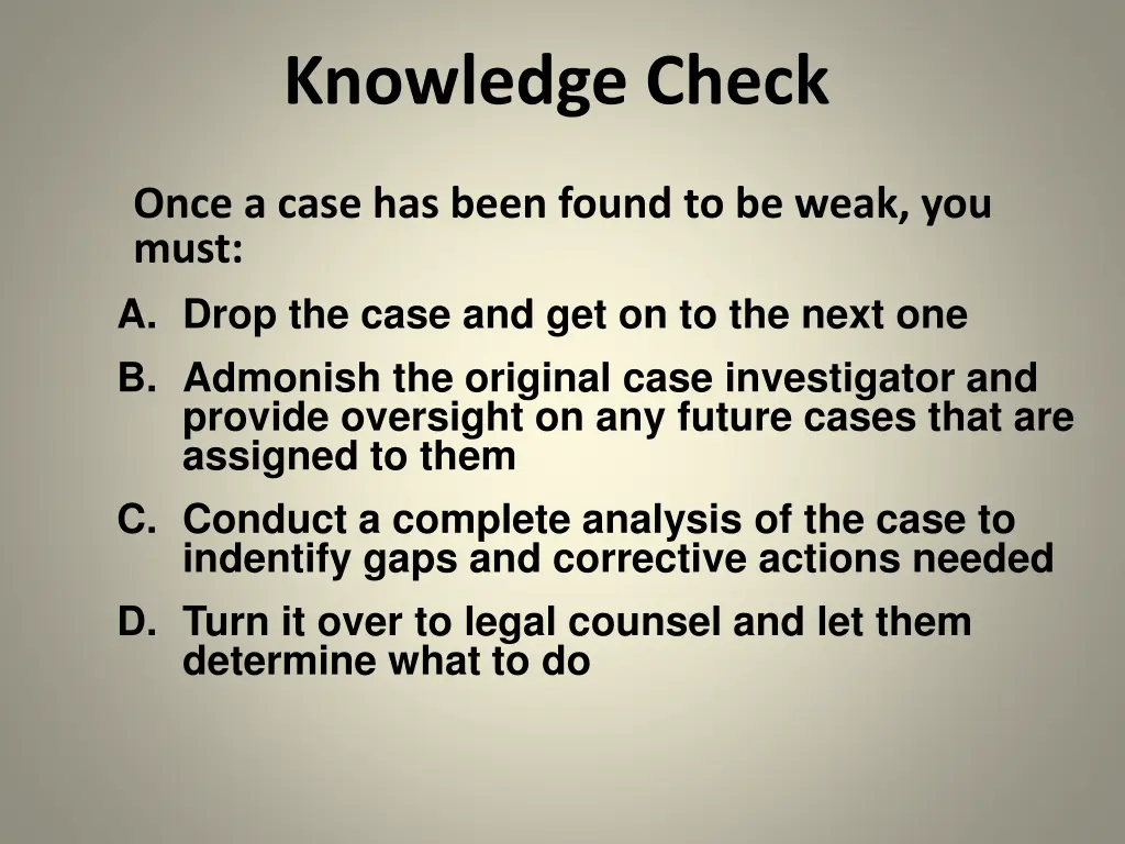 knowledge check