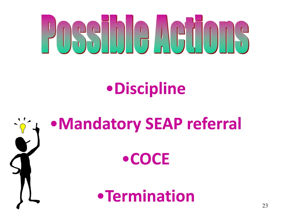 possible actions possible actions