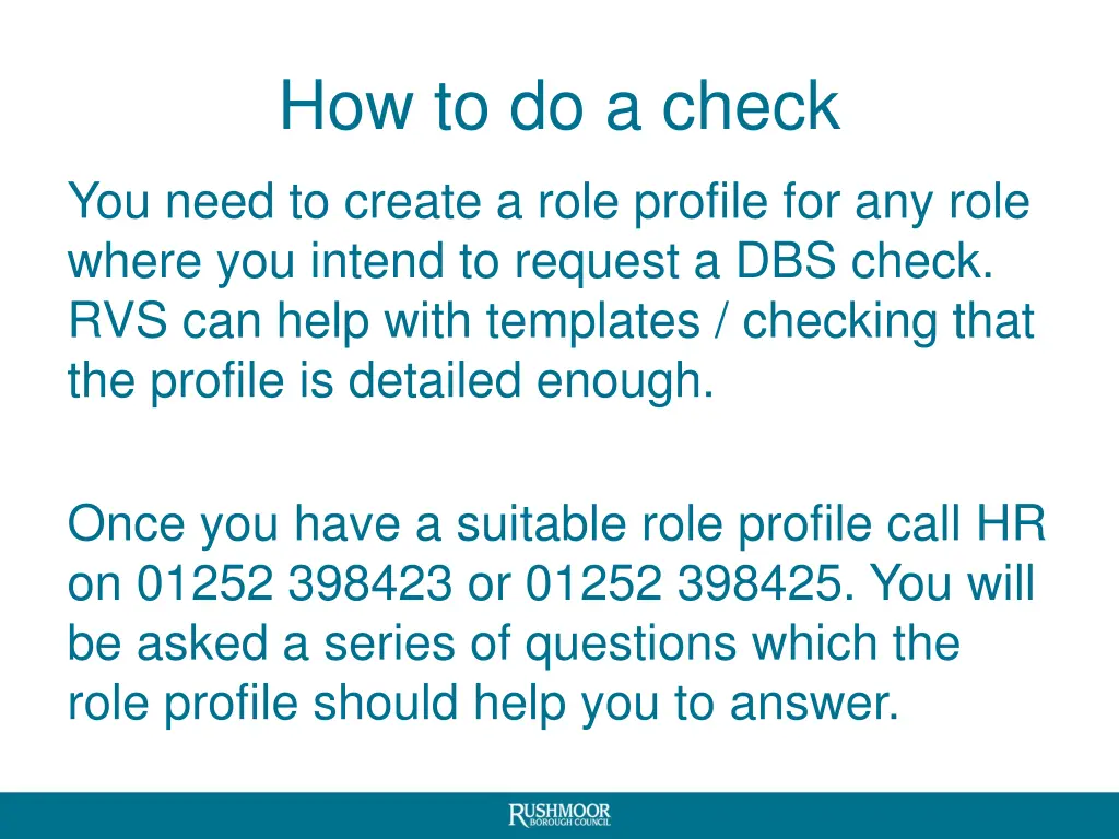 how to do a check