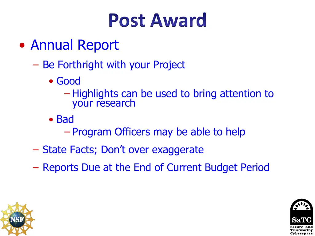 post award 2