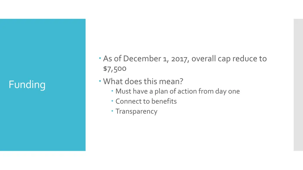 as of december 1 2017 overall cap reduce