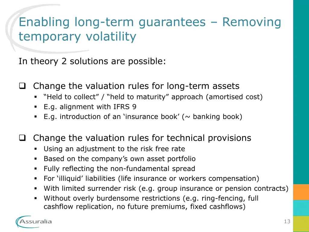 enabling long term guarantees removing temporary