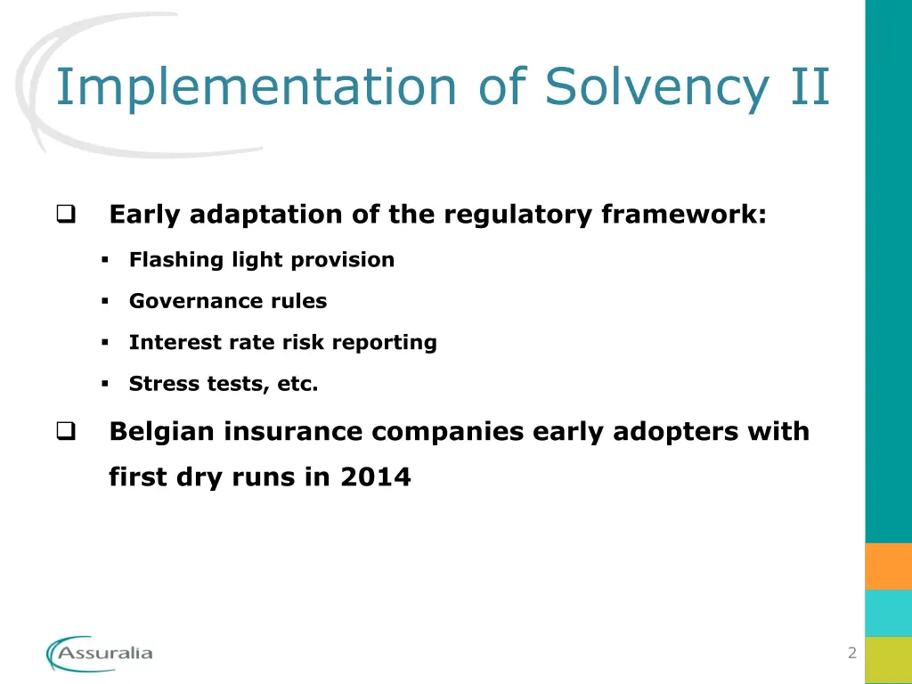 implementation of solvency ii