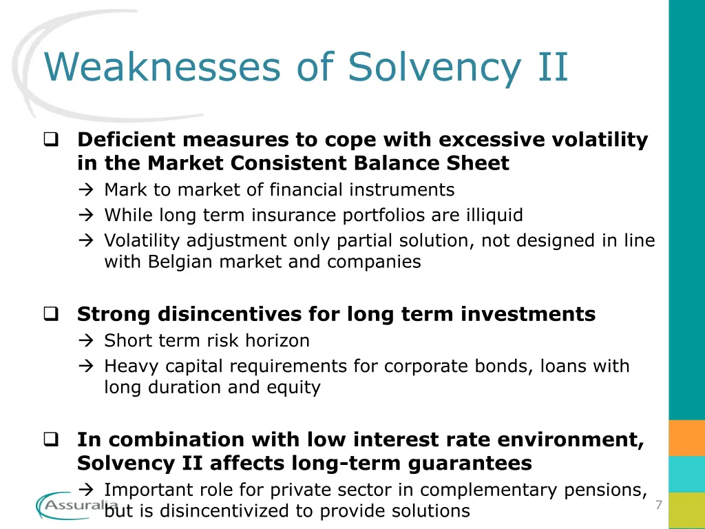 weaknesses of solvency ii