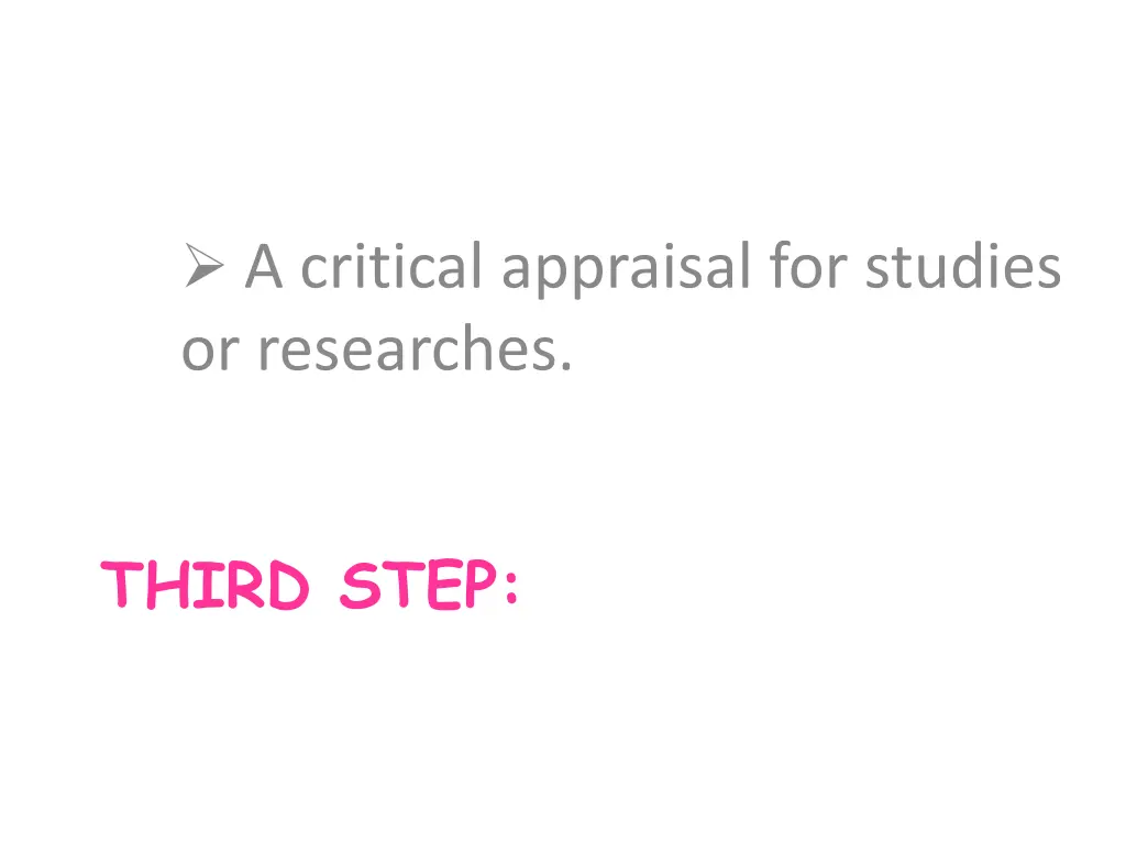 a critical appraisal for studies or researches