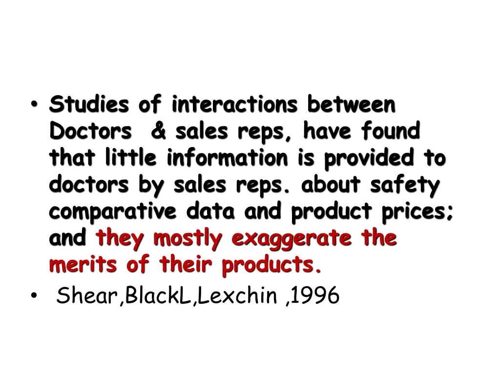 studies of interactions between doctors sales