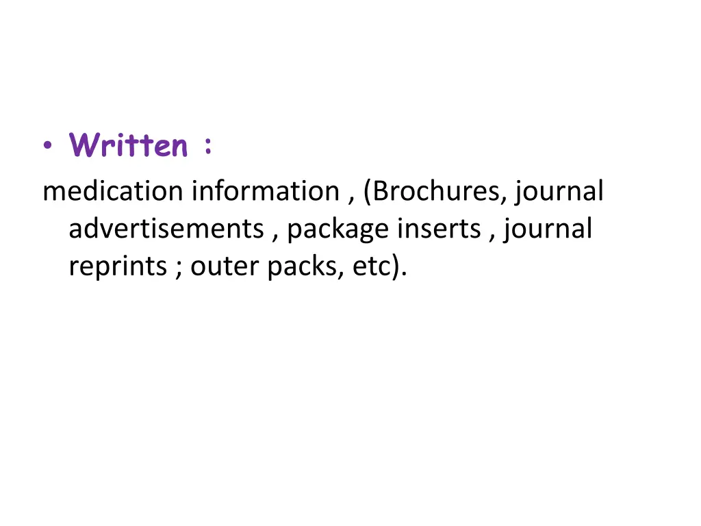 written medication information brochures journal