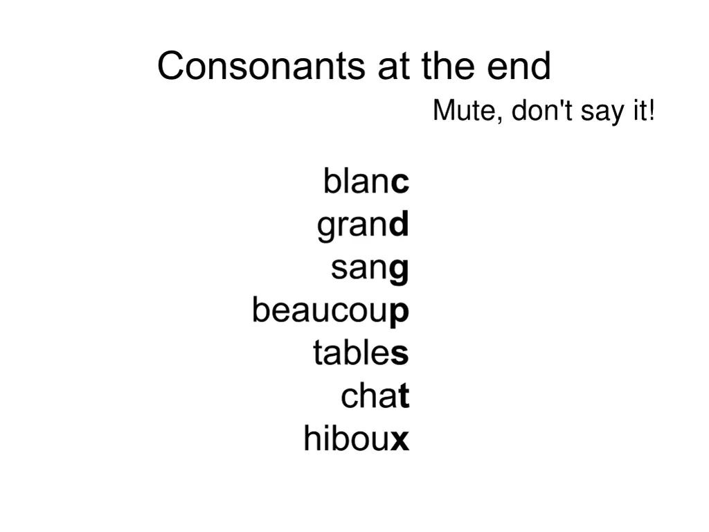 consonants at the end