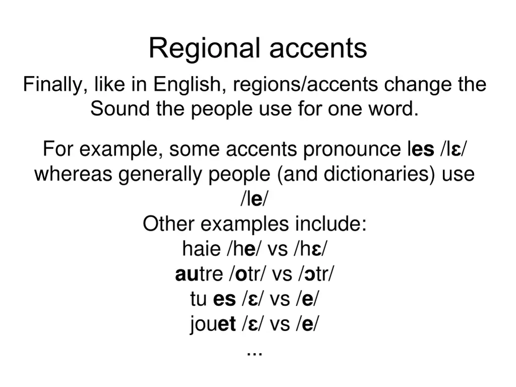 regional accents