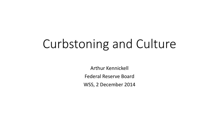 curbstoning and culture