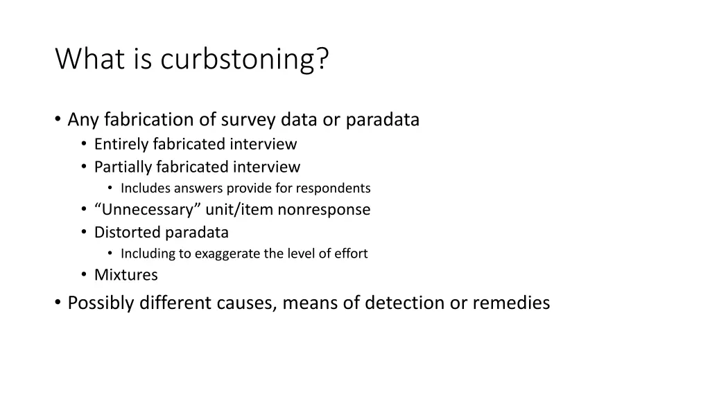 what is curbstoning