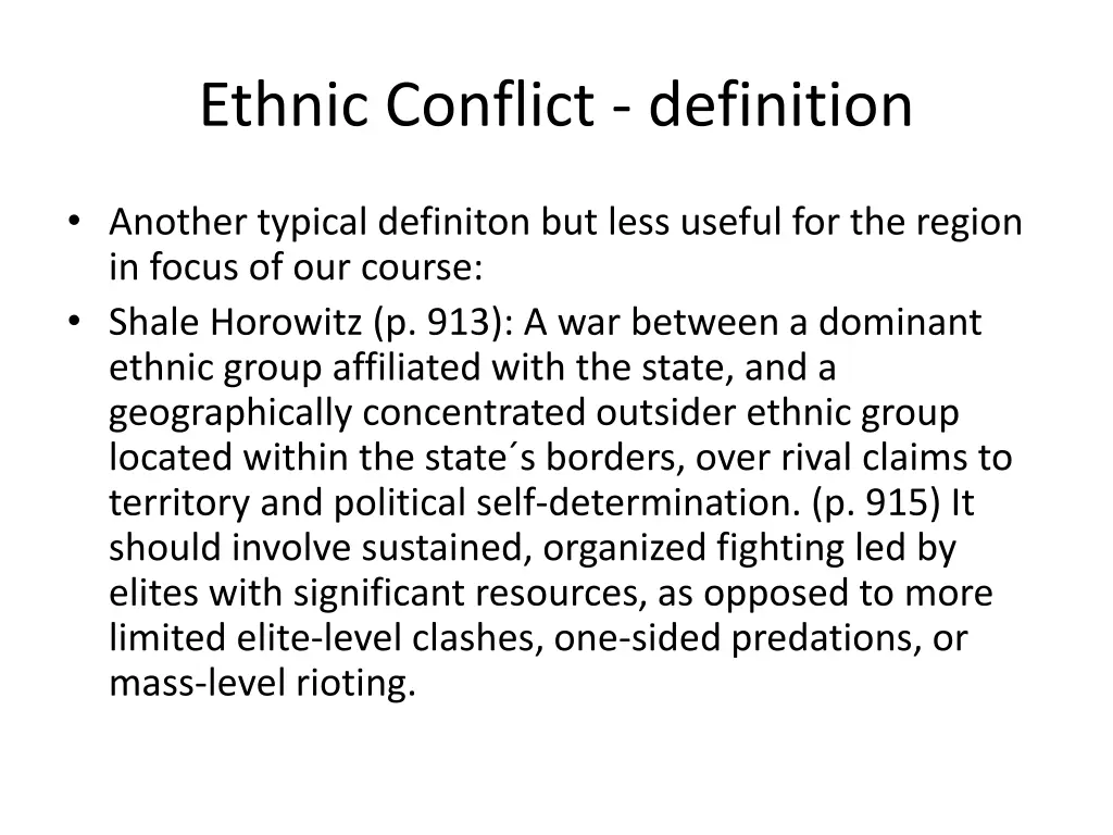 ethnic conflict definition 1