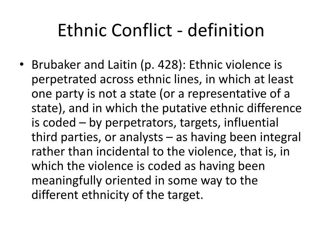 ethnic conflict definition