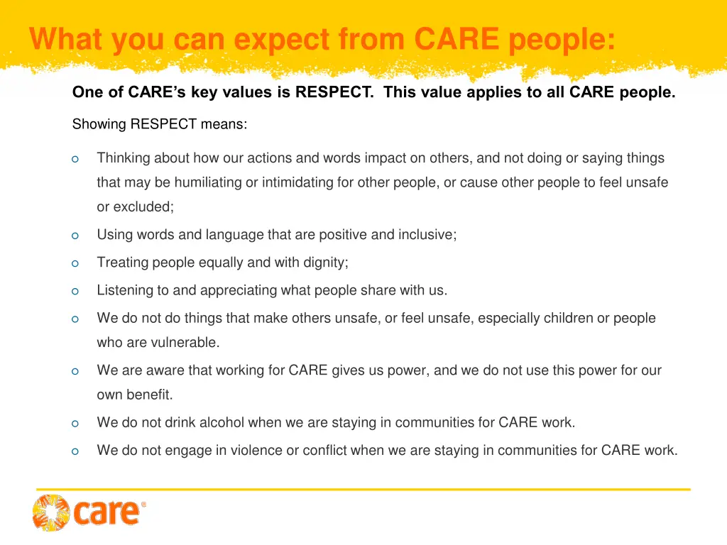 what you can expect from care people